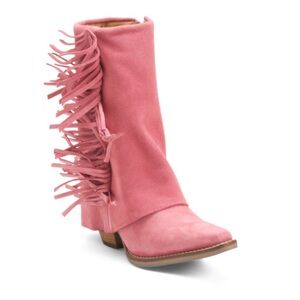 DINGO
Marlie Snip Toe Suede Boots With Fringe